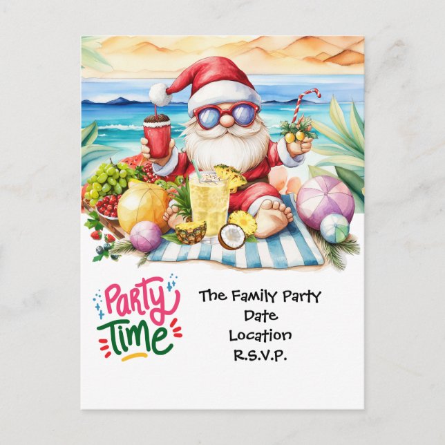 JULTOMTEN vid Hawaii Beach till jul Vykort (Framsida)