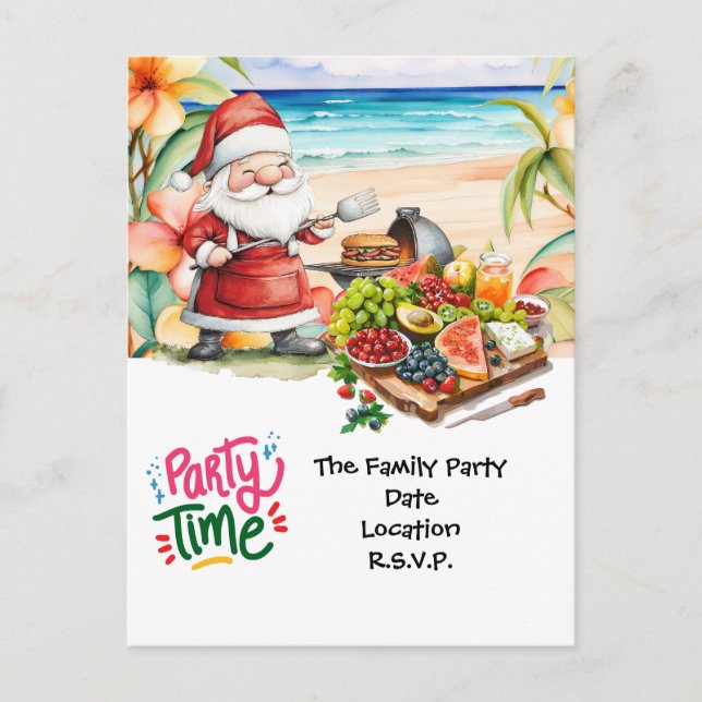 JULTOMTEN vid Hawaii Beach till jul Vykort (Framsida)