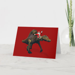 Jultomten vid spinosaurus helgkort