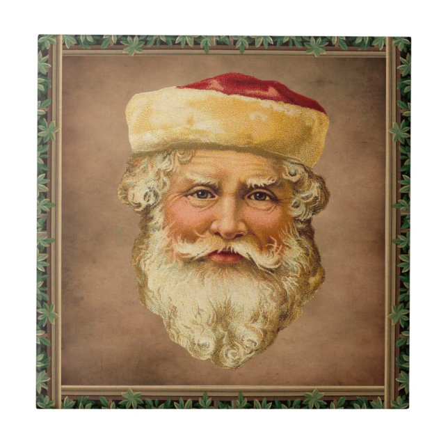 Jultomten Vintage Ceramic Tile Kakelplatta (Framsidan)