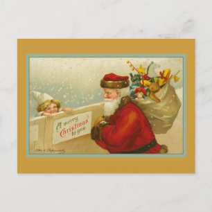 Jultomten Vintage God jul vykort