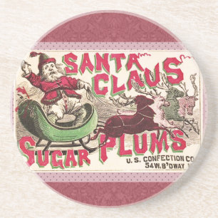 Jultomten Vintage Illustration Sleigh Underlägg
