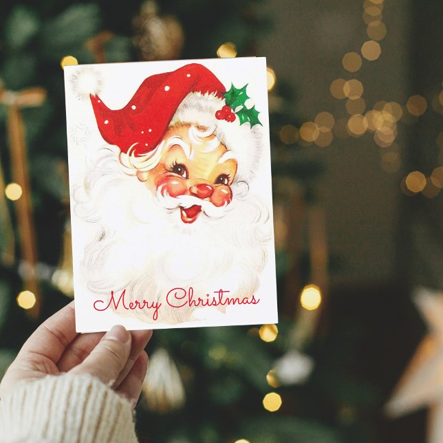 Jultomten Vintage jul-Helgdag vykort (Merry Christmas from Santa)