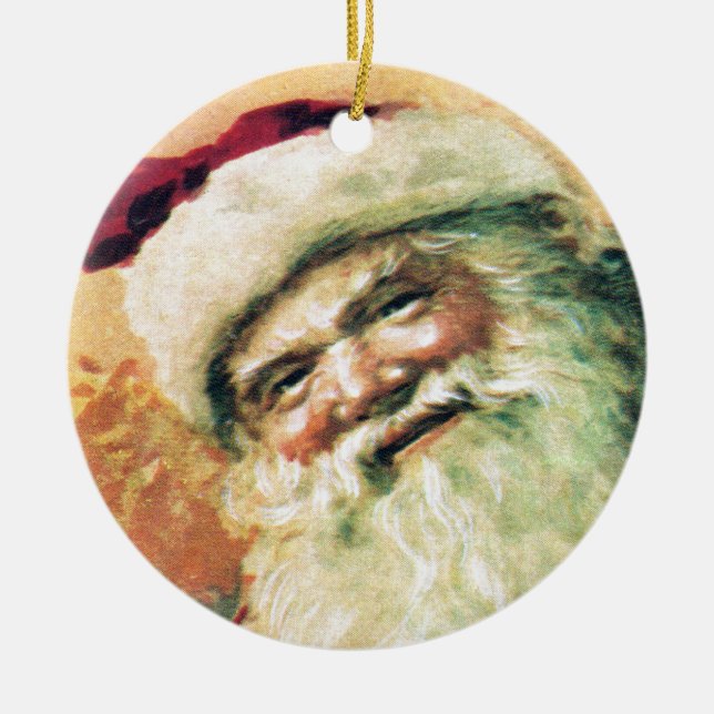 Jultomten Vintage jul Julgransprydnad Keramik (Framsidan)