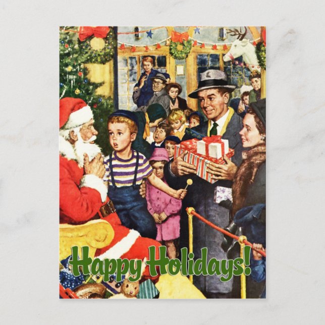 Jultomten Vintage julkort Helg Vykort (Framsida)