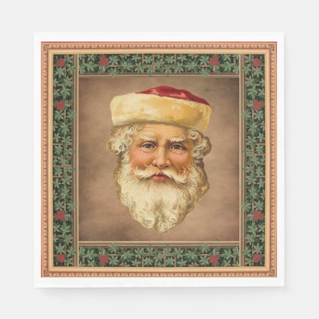 Jultomten Vintage Pappersservett (Framsidan)