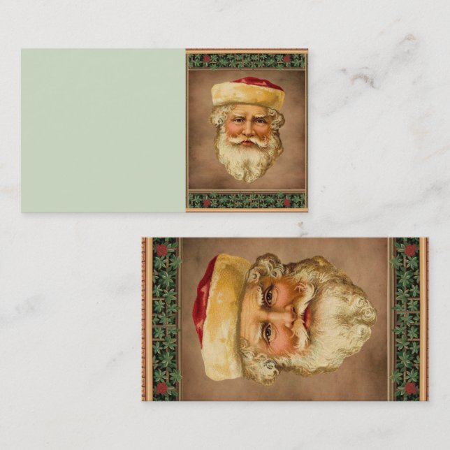 Jultomten Vintage Visitkort (Fram/baksida)
