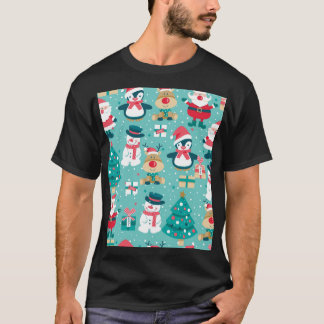 Jultomten Vintagen Mönster T Shirt