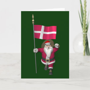 Jultomten Visits Danmark Dannebrog Helgkort