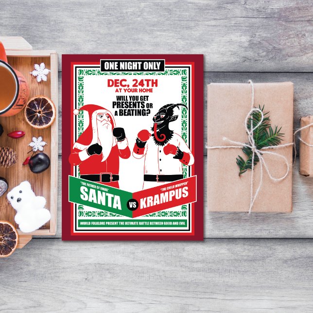 Jultomten vs. Krampus Boxing Match Bra mot Evil (Skapare uppladdad)