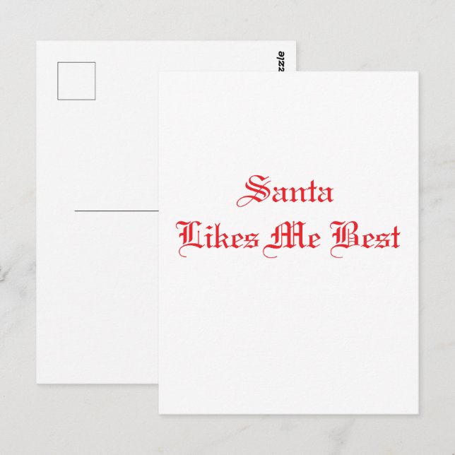 jultomten vykort (Fram/baksida)