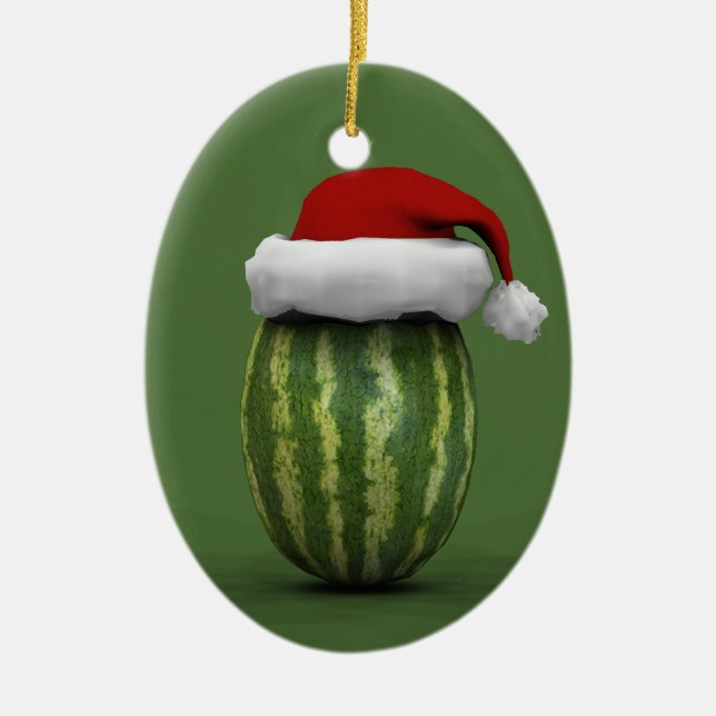 Jultomten Watermelon Julgransprydnad Keramik (Framsidan)