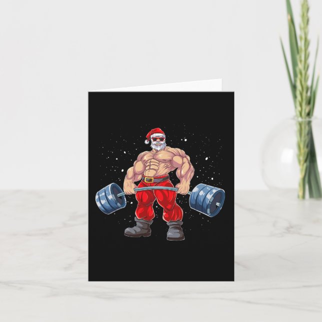 Jultomten Weightlift Fitness jul Bodybu Kort (Framsida)