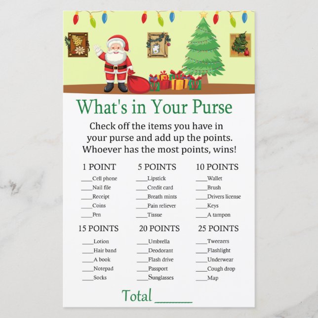 Jultomten What's in your purse match (Framsida)