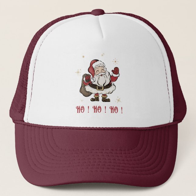 Jultomten White och Maroon Truckerkeps (Framsida)