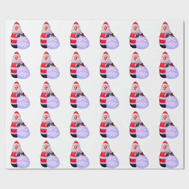 Jultomten White Wrapping Papper Presentpapper (Platt)