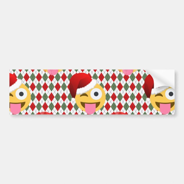 jultomten wink emoji bildekal (Framsidan)
