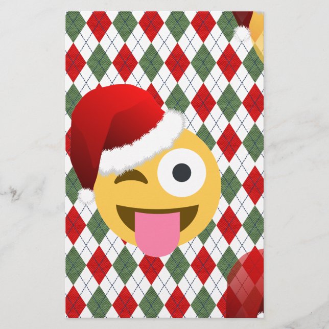 jultomten wink emoji brevpapper (Framsida)