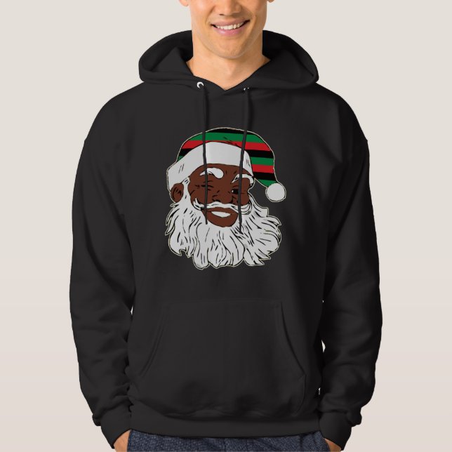 Jultomten Winking jul Pan African Flagga Hat Hoodie (Framsida)