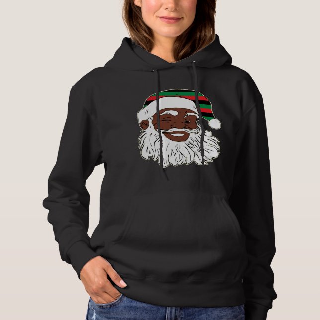 Jultomten Winking jul Pan African Flagga Hat T Shirt (Framsida)