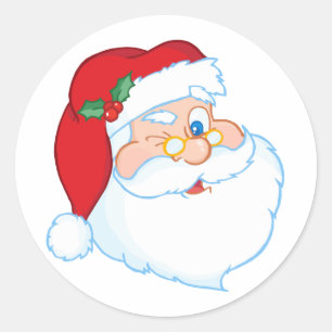 Jultomten Winking Runt Klistermärke