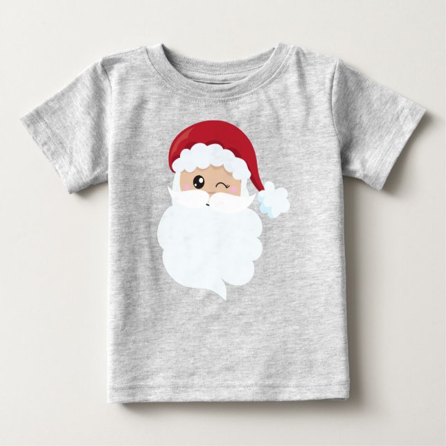 Jultomten, Winking Santa, Santa Hat, jul T Shirt (Framsida)