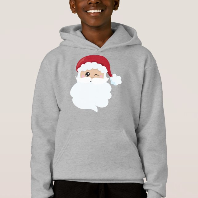 Jultomten, Winking Santa, Santa Hat, jul T Shirt (Framsida)