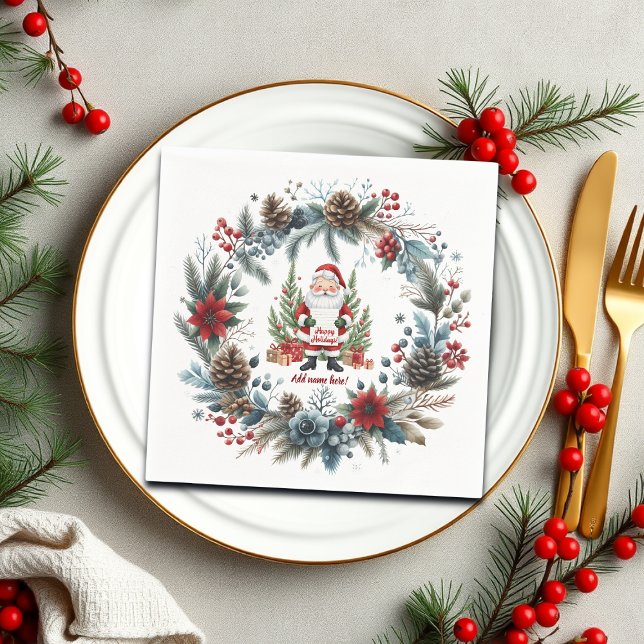 Jultomten Winter Wandan Glad helg Pappersservett (Skapare uppladdad)