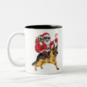 Jultomten Woofmas, tyska shepherd Två-Tonad Mugg