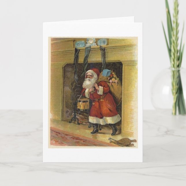 Jultomtenbesök Helgkort (Framsida)