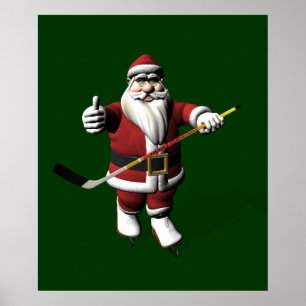 Jultomtenishockeyspelare Poster