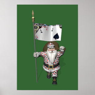 Jultomtenkärlekar som leker poker poster