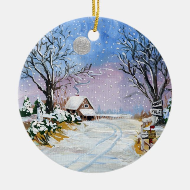 Jultomtennordpolen Julgransprydnad Keramik (Framsidan)