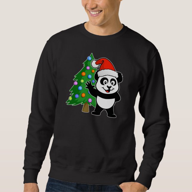 JultomtenPanda Långärmad Tröja (Framsida)