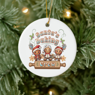 jultomtens Baking Crew-julkakor Julgransprydnad Keramik