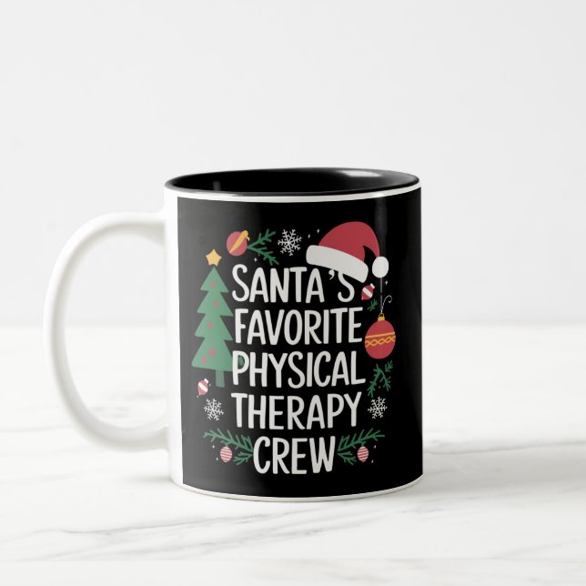 Jultomtens favorit fysiska terapilag jul Två-Tonad mugg (Vänster)