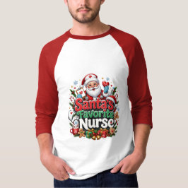 Jultomtens favorit sjuksköterska juldesign t shirt
