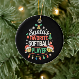 Jultomtens favorit Softballspelare Jul Sport Julgransprydnad Keramik