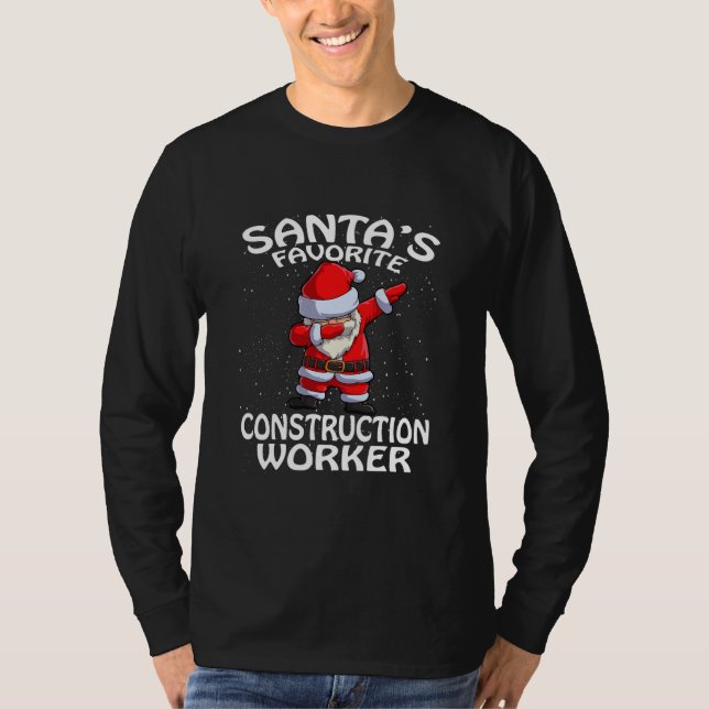 jultomtens favoritbyggarbetare  t shirt (Framsida)