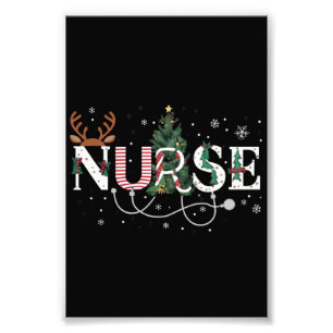 Jultomtens Favorite Nurse Julafton presenterar Hol Fototryck