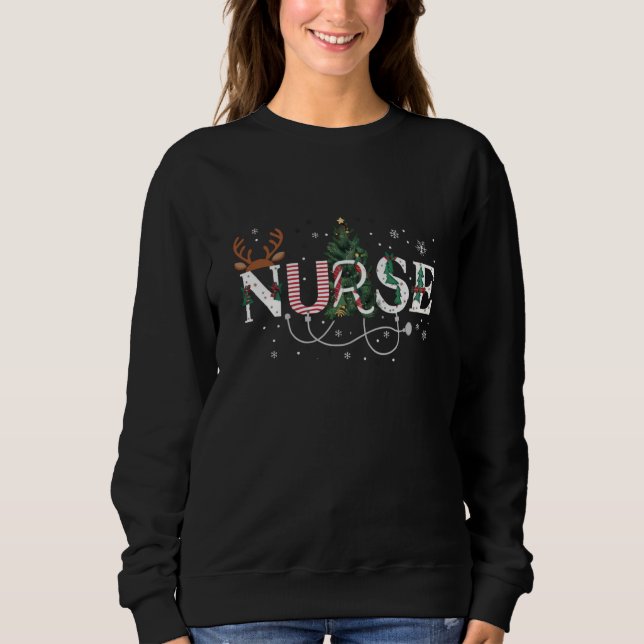 Jultomtens Favorite Nurse Julafton presenterar Hol T Shirt (Framsida)