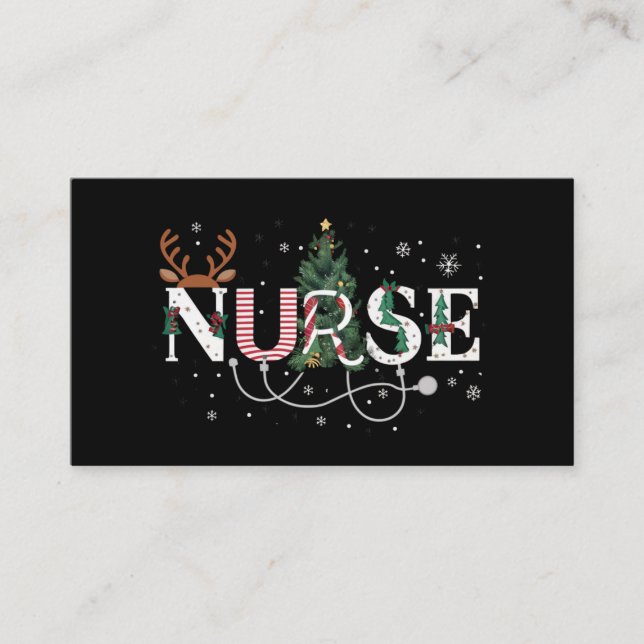Jultomtens Favorite Nurse Julafton presenterar Hol Visitkort (Framsida)