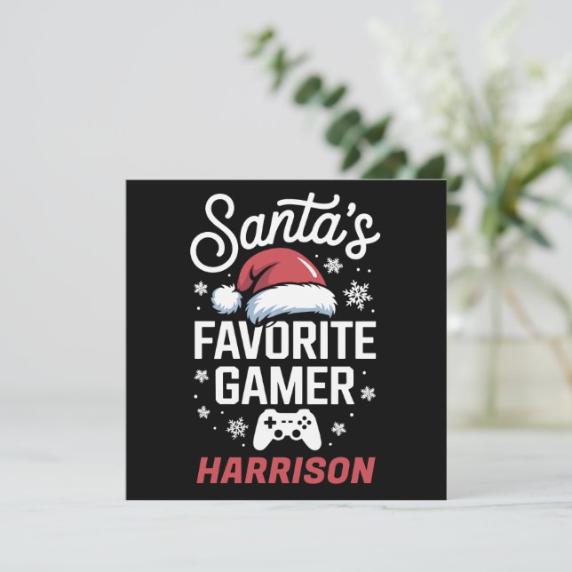 Jultomtens favoritgamer Personlig julspelet Julkort (Stående Fram)