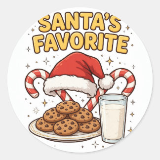 Jultomtens favoritjulsticker runt klistermärke