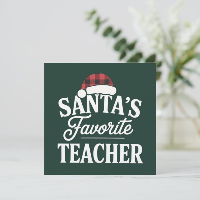 Jultomtens favoritlärare jul lär studenter inbjudningar (Stående Fram)