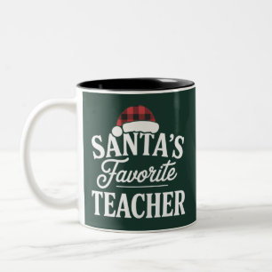 Jultomtens favoritlärare jul lär studenter Två-Tonad mugg