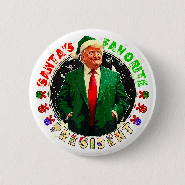 Jultomtens favoritpresident rolig Trump jul Knapp (Framsida)