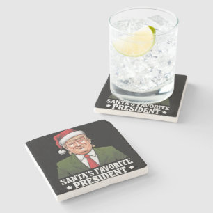 Jultomtens favoritpresident rolig Trump jul Stenunderlägg