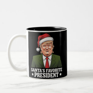 Jultomtens favoritpresident rolig Trump jul Två-Tonad Mugg