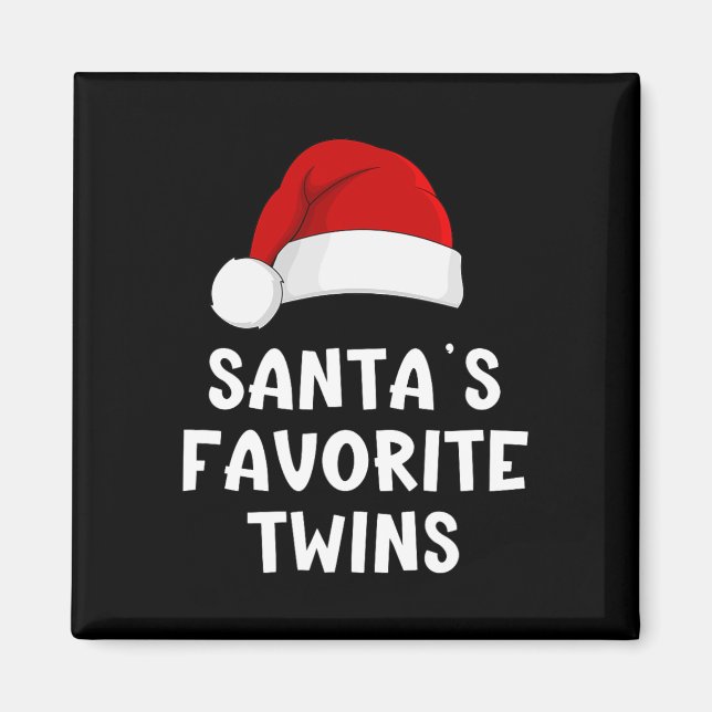 Jultomtens favoritTwillingar Funny Julafton Pajama Magnet (Framsidan)